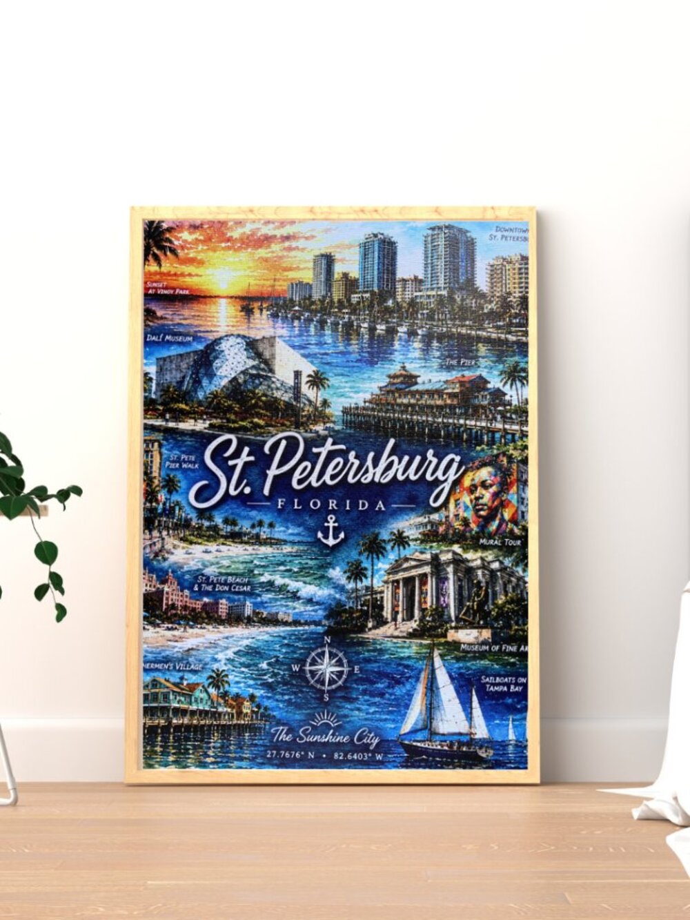 St. Petersburg Florida Canvas Wall Art β The Sunshine City Collection (11x14) - Picture 2 of 4
